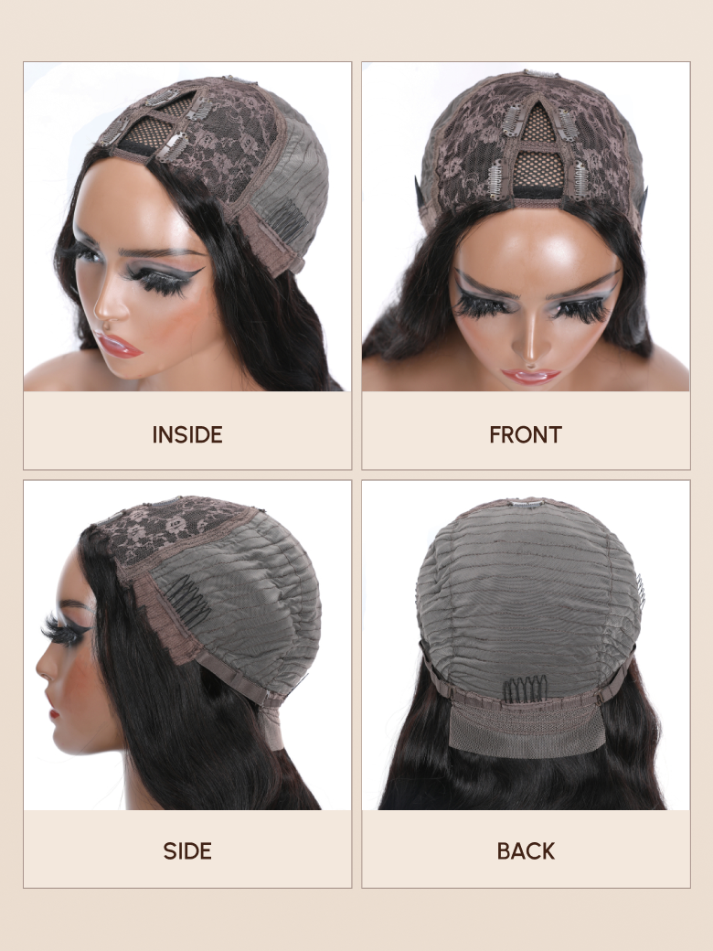 [BOGO FREE]Honey Blonde Ombre Highlight Body Wave Glueless U Part Wig 150% Density