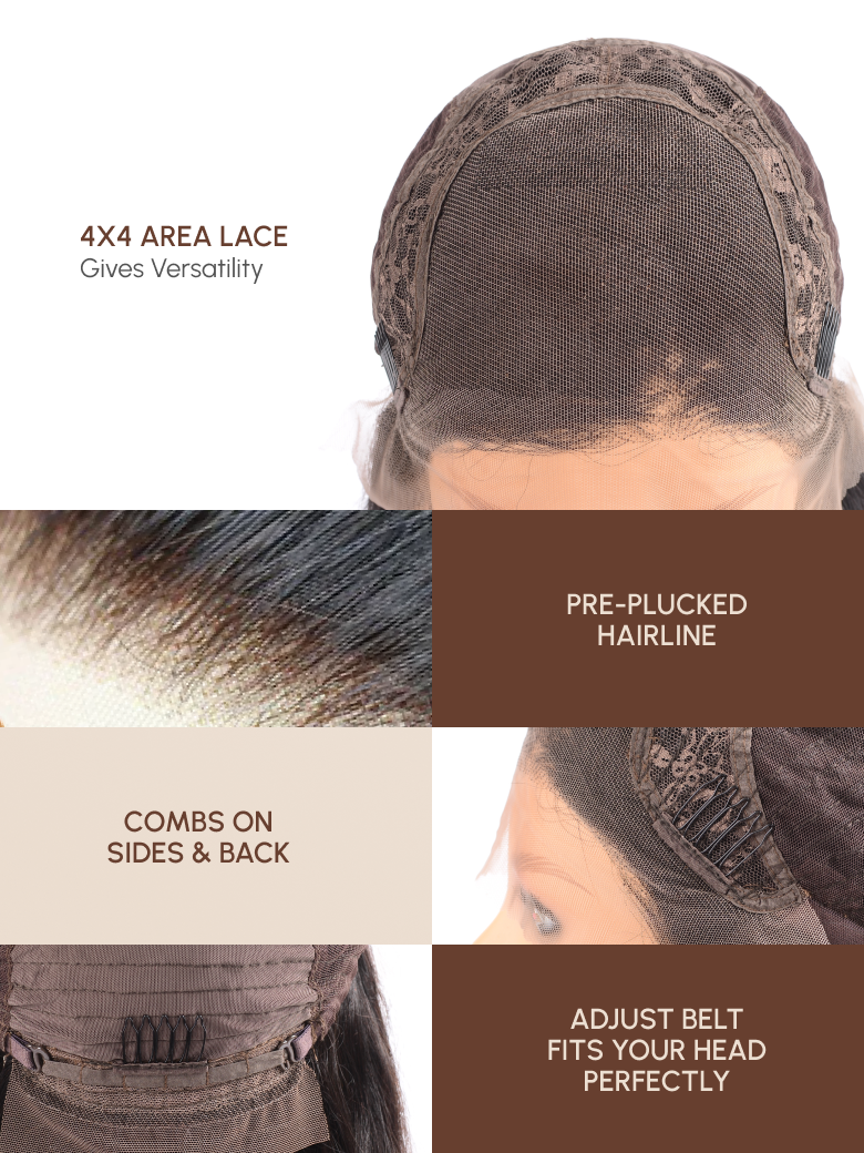 [20"=$79] 7x5 Bye-Bye Konts Body Wave Black to Chestnut Brown Ombre & 4x4 Lace Breathable 613 Blonde Long Straight Versatile Style Natural Human Hair Wig