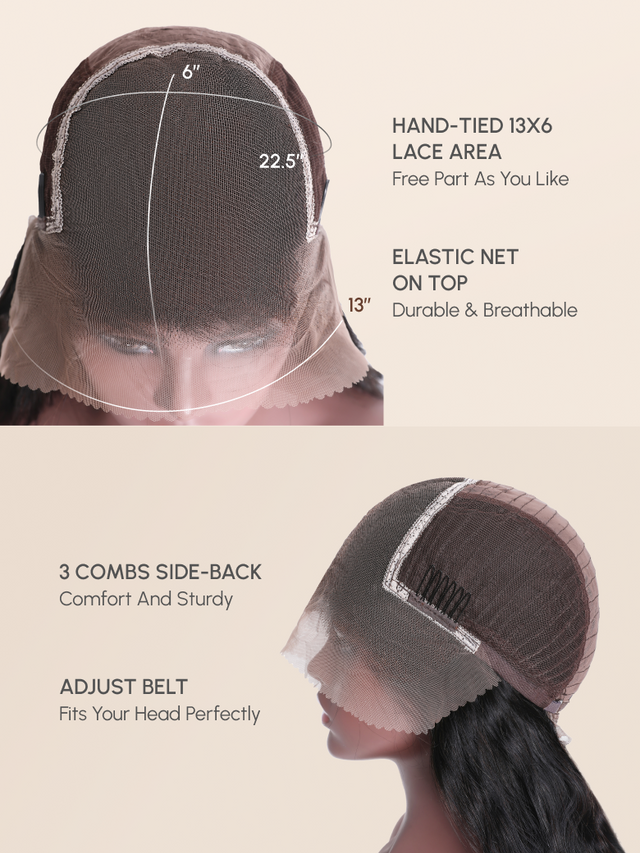 250% Density 36 Inch Glueless HD Lace Curly Human Hair Wig with Bleached Knots Match All Skin Tones