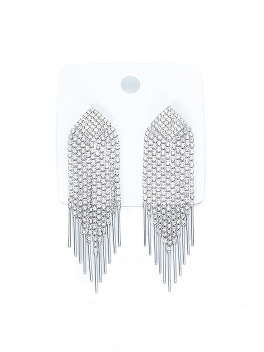 Gifts New Luxury Rhinestone Crystal Long Tassel Earrings