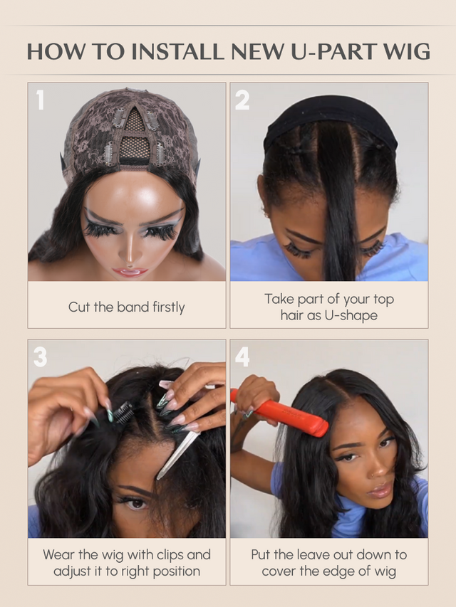 UNice New U Part Kinky Curly Glueless 0 Skill Needed Wig