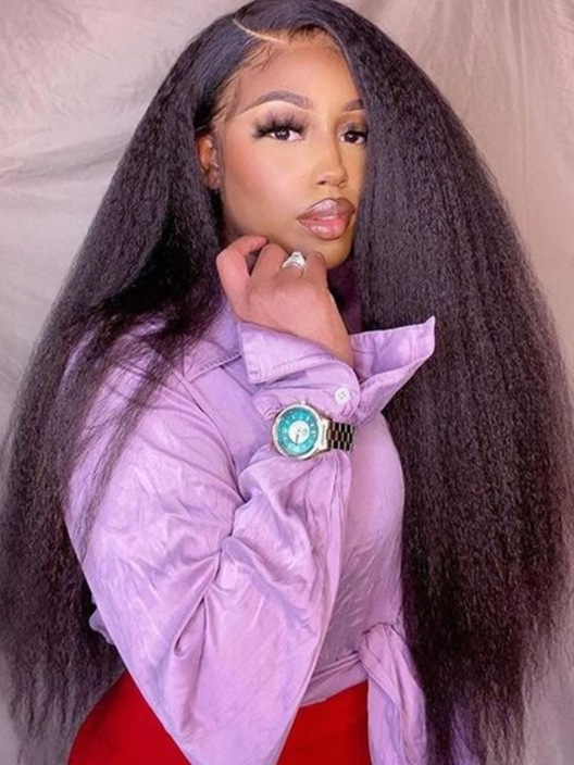 Brand Day Beginner Friendly Natural Looking  V Part Kinky Straight Wig Upgrade U Part Human Hair Wig