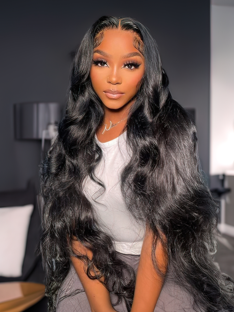 180% Density 13x4 HD Invisible Lace Front Body Wave Or Jerry Curly Human Hair Wigs Natural Color Pre Plucked