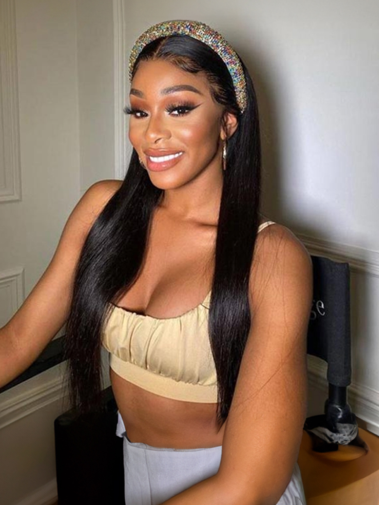 [20''=$77] Unice Straight Human Hair Wig Glueless Wig Virgin Hair Beginner Friendly Headband Wig
