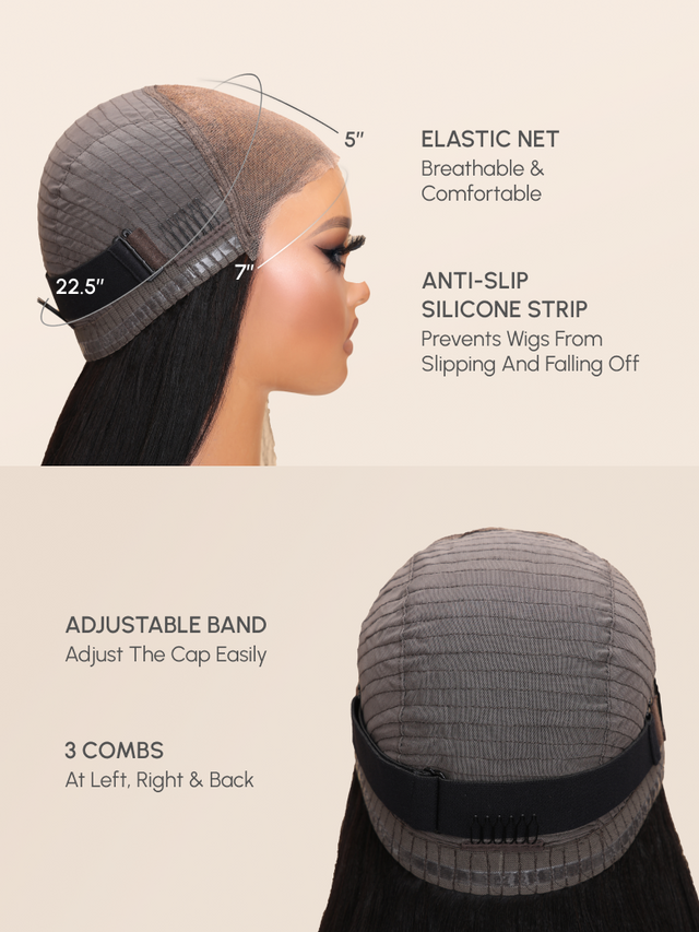 7x5 Bye Bye Knots Wig Glueless Lace Reddish Brown Curly Wig With Bleached Knots Bouncy 150% Density