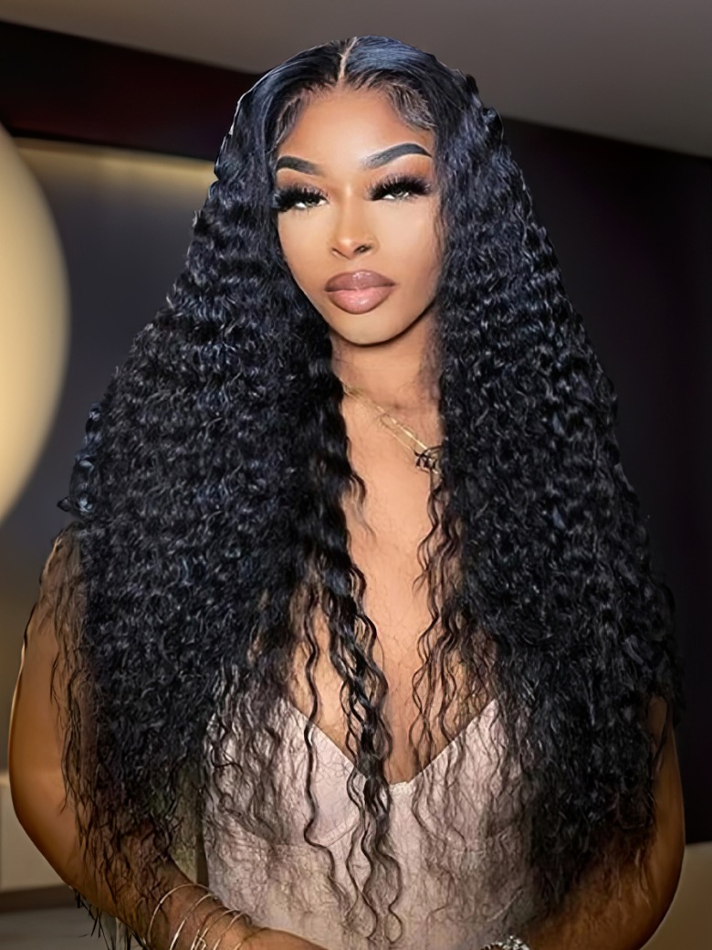 18 deals inch curled closure wig