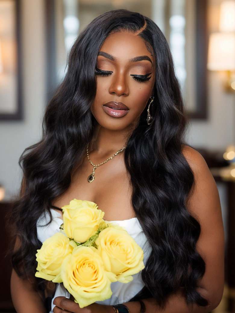 
    180% Density 13x4 Transparent Lace Frontal Long Body Wave Wig