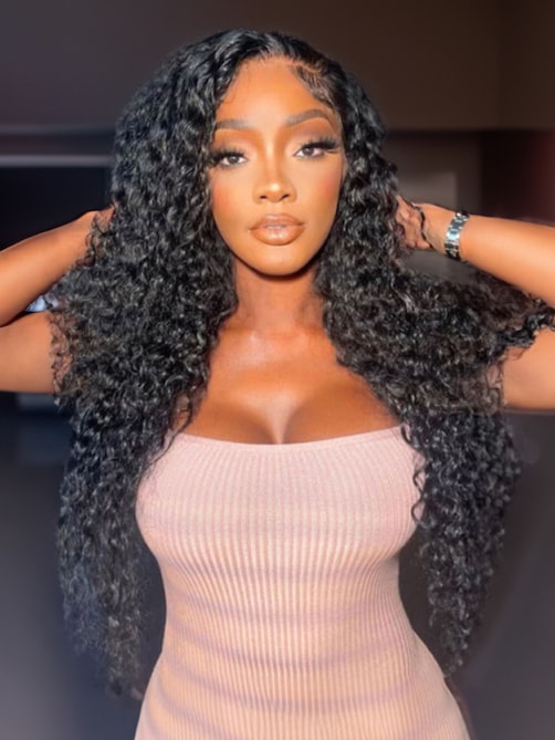 UNice Latest Bye-Bye Knots Wig 7x5 Glueless Lace Curly Wig With Bleached Invisible Knots 180% Density
