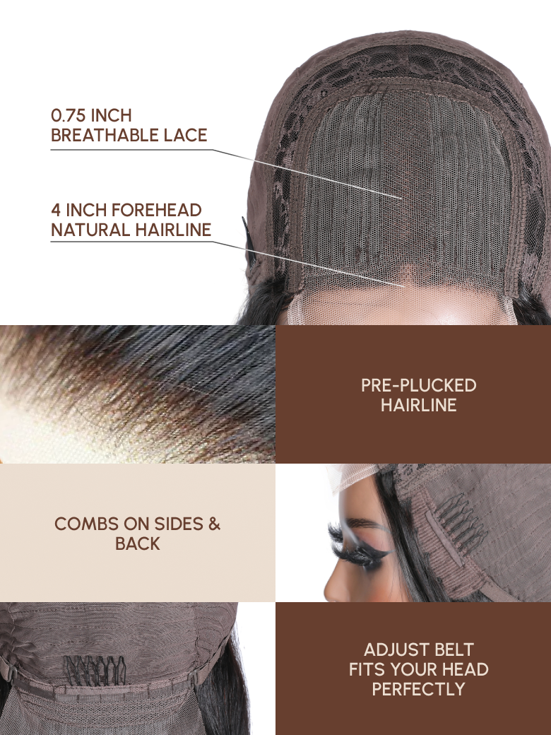 Middle Part Lace Straight Pre Plucked Wig 150% Density Hot Seller For Summer