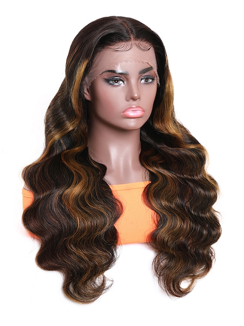 [22"=$89] 13x5 T Part Lace Wig Body Wave Wig Shadow Root Blonde Highlight Bouncy Hair