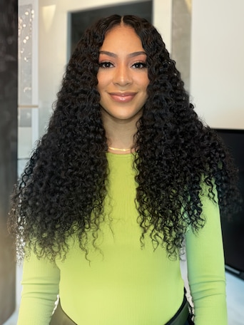 UNice Jerry Curly Hair 4 Bundles with Upgrade T Part Closure Middle Part Virgin Hair for Women