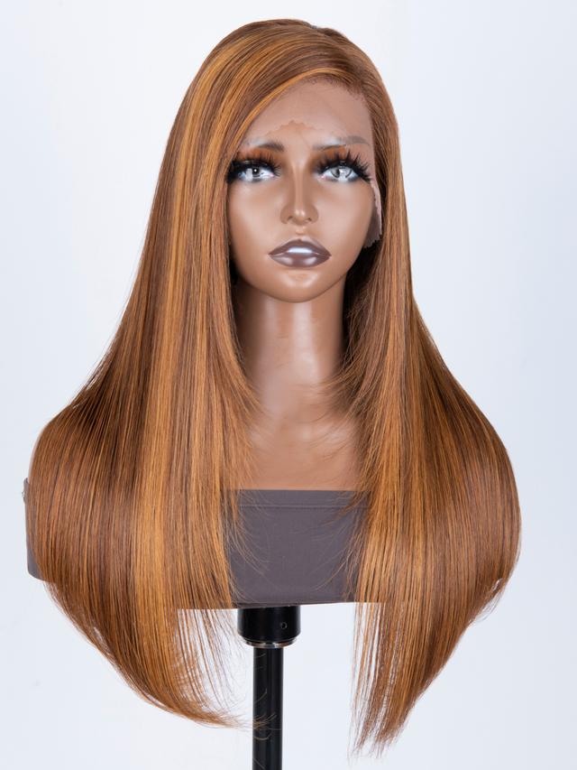 13x4 Lace Front Chocolate Brown Highlight Blonde Lace Front Body Wave Wig