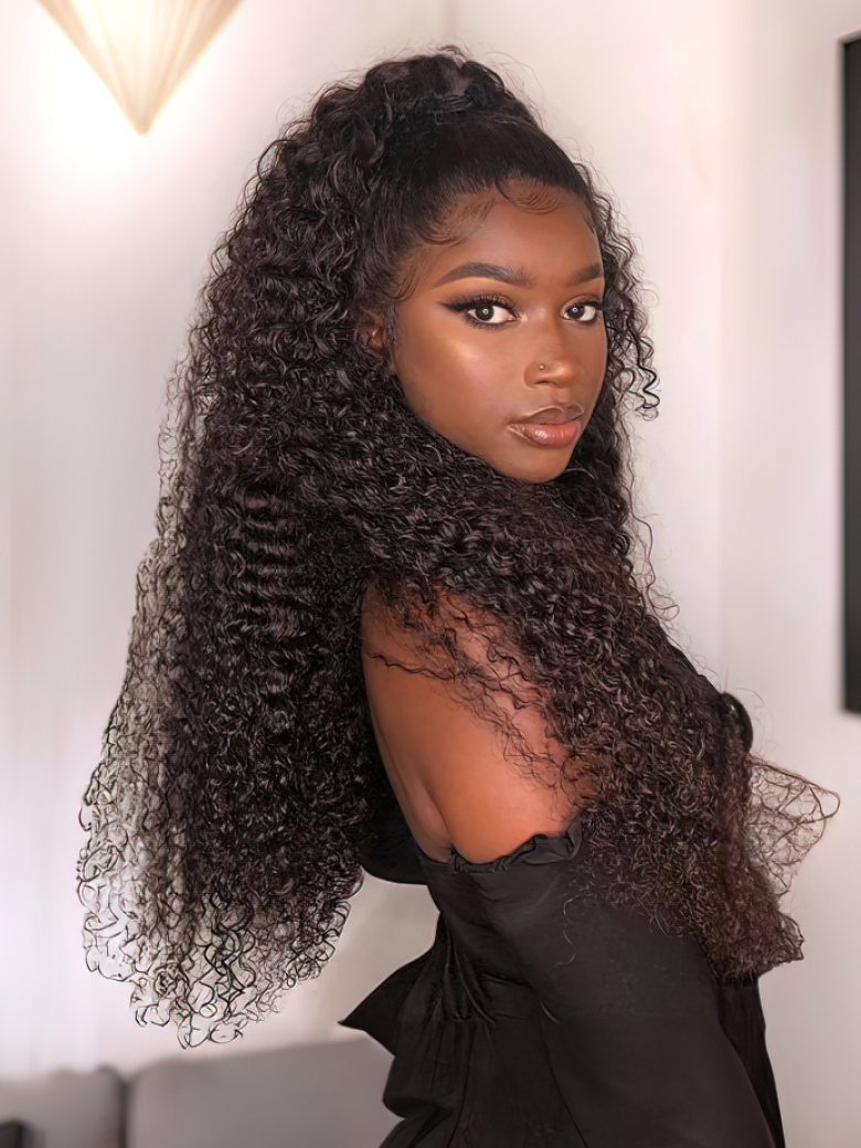 [200 Density] HD Lace Wigs 13x4 Curly Lace Front Wigs Human Hair Transparent Glueless Lace Wigs