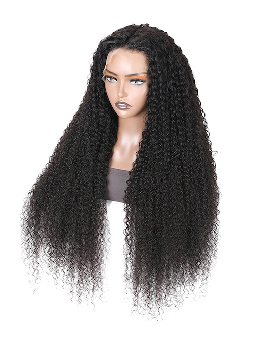 200% Density 13x4 Lace Frontal Curly Hair Wigs Pre Plucked 100% Human Hair