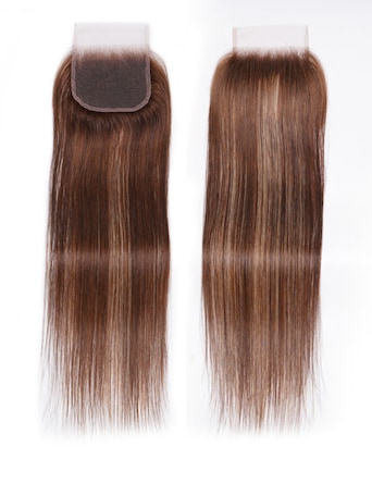 UNice Honey Blonde Highlighted Straight 4x4 Free Part Closure