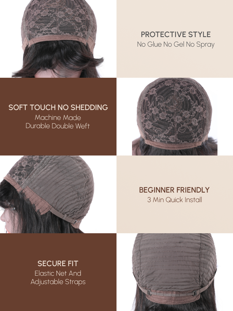 Put On And Go Water Wave Human Hair Headband Glueless Wig