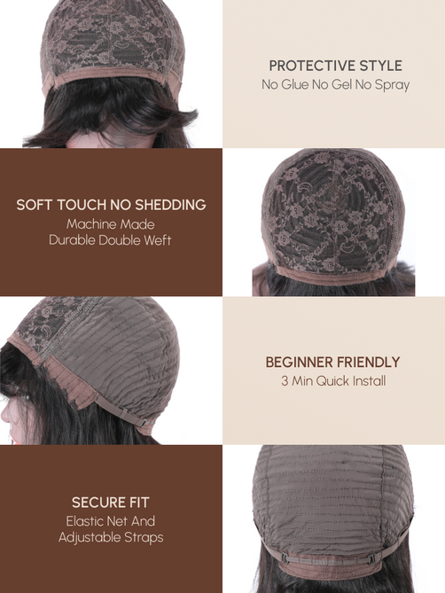 Put On And Go Water Wave Human Hair Headband Glueless Wig