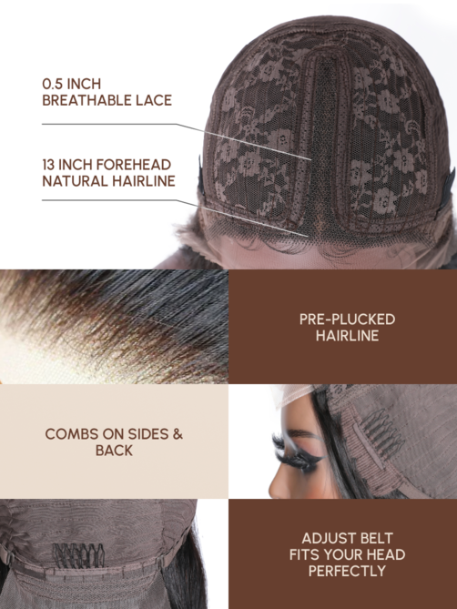 [24"=$139]Lace Frontal Wig Gluesess T Part Highlight Balayage Body Wave Breathable