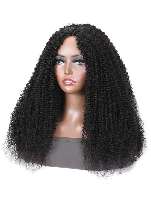 UNice Beginner Friendly EasiContour & Hand Tied V Part Kinky Curly Wig Glueless Protective Wig 150% Density