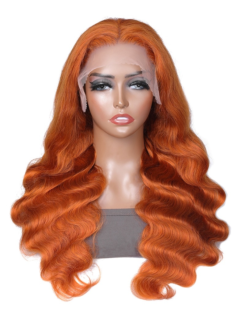 Unice orange hot body wave wig 24 inches