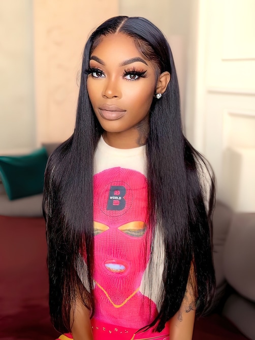 UNice Straight Middle Part Breathable Lace Wigs Pre Plucked Natural Hairline adjustable Perfectly fit belt Long Wig