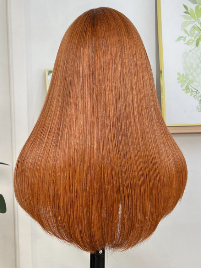 UNice Burnt Orange 13x4 Lace Front Wig With Butterfly Wolf Layered Cut