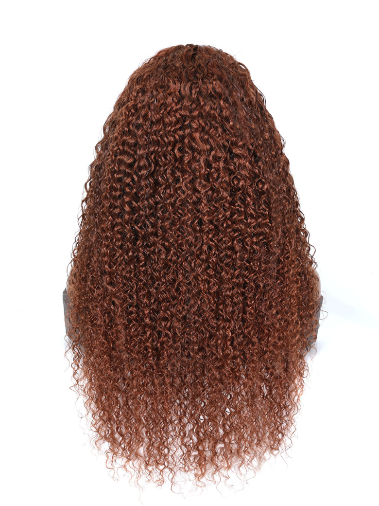 [BOGO FREE] 13x4 Lace Front Auburn Brown Hair Color Jerry Curly Lace Wigs With Baby Hair