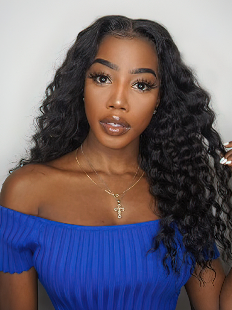 UNice Undetectable HD Lace 5x5 Closure with 3 Deep Wave Bundles