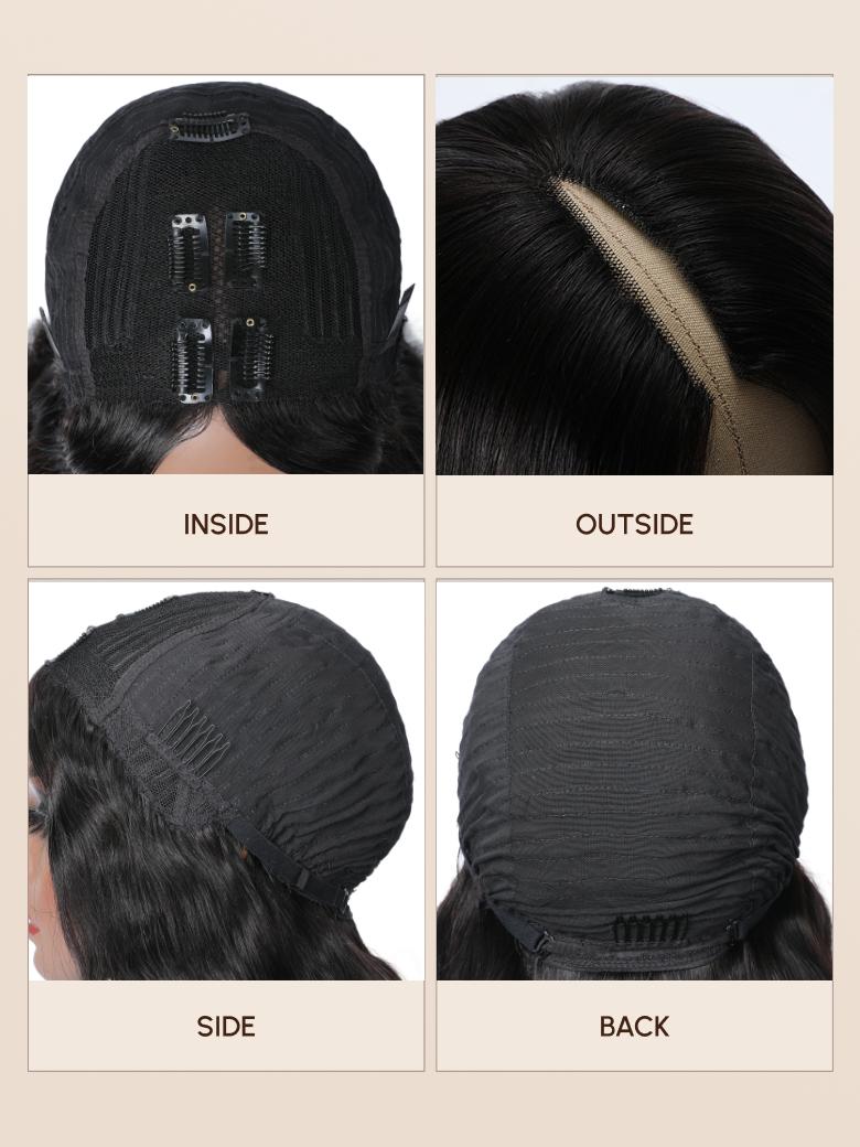 [24"=$169] V Part Body Wave Beginner Friendly Wig No Leave Out Super Natural Human Hair Wig
