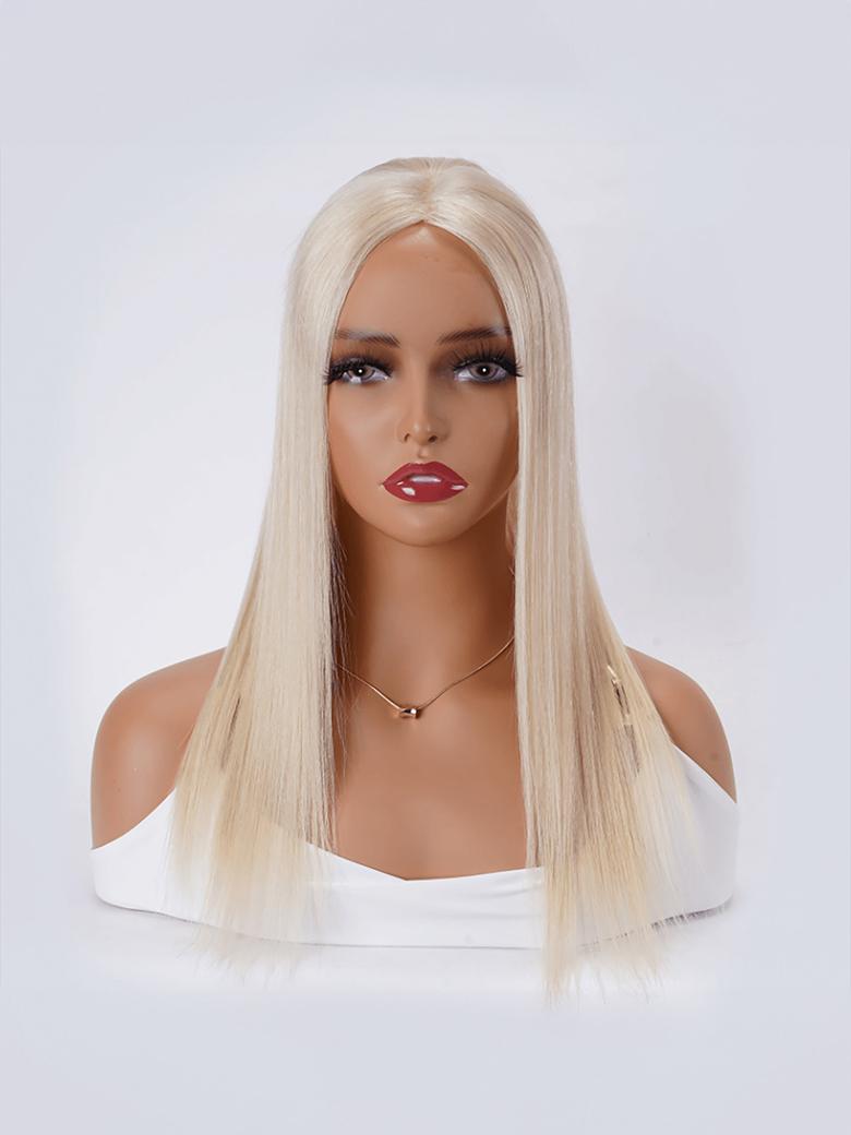 UNice Hair Topper Platinum Blonde Lightweight And Breathable Lace Front Clip In