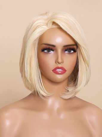 JULIE- 8" OPEN CAP LACE STRAIGHT HUMAN HAIR WIG