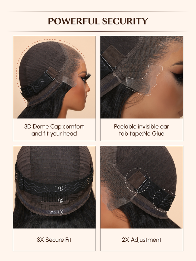 UNice 7x5 Bye-Bye Knots™ & 13x4 Pre-Everything™ & HD Lace Frontal Pull And Go Black Fluffy Natural Loose Wave Wispy Bangs Wig