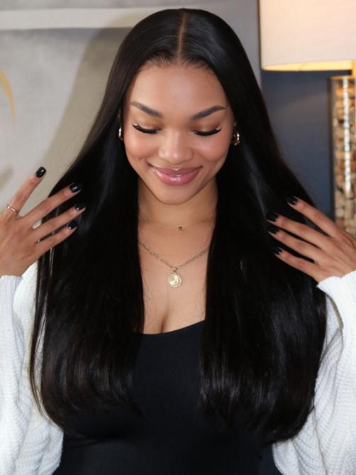 UNice ByeBye Knots Wig 7x5&13x4 Glueless Lace Black Straight Bleached Knots Wig No Baby Hair 150% Density