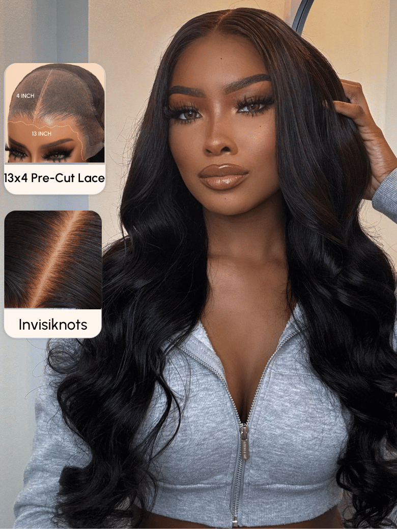 Real Ear To Ear 13x4 Pre-Cut Lace Front Body Wave Wig Super Secure Pre-Pluck & Pre-Bleached Pre-Everything Wig