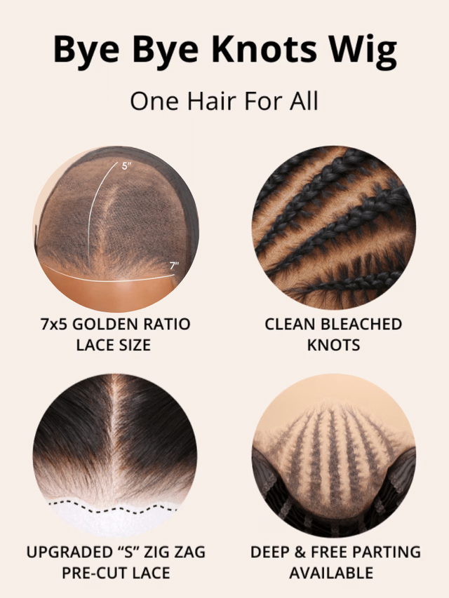 Bye Bye Knots Wig 7x5 Glueless Lace Black Yaki Wig With Bleached Knots