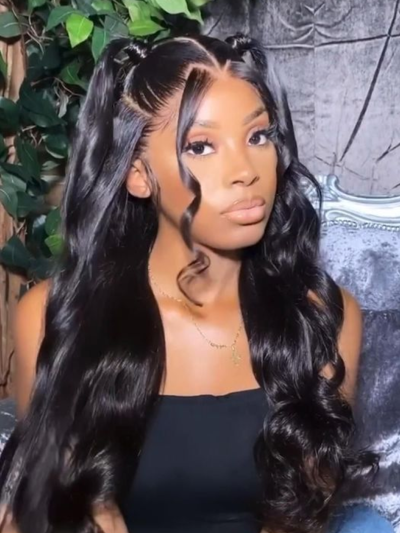 7x5 ByeBye Knots Body Wave Wig Pre Cut Lace Pre Plucked Hairline Put On and Go 150% Density Wig