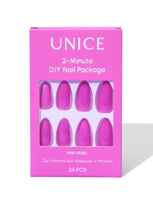 UNice High-quality Salon-like Finish and Quick Pink Rebel Press On Nails With Gel Tips