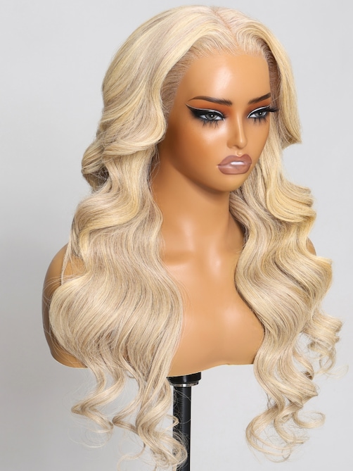13x4 Pre Done Everything Lace Front Body Wave Ash Blonde Summer Color 150% Density