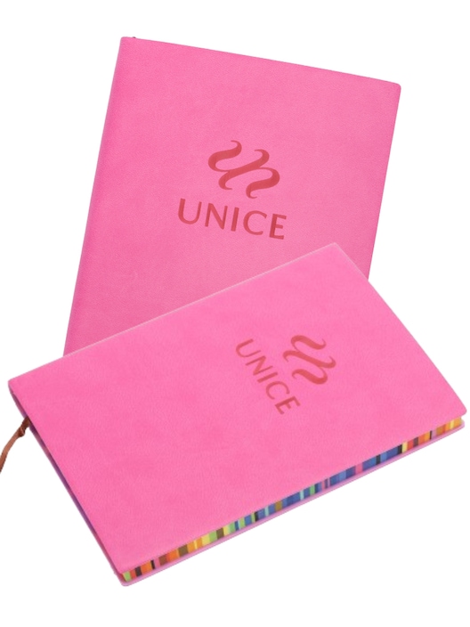 UNice Bubble Gum Pink Cover Leather Notebook
