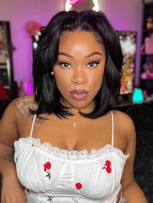 Bye Bye Knots Wig 7x5 Glueless Lace Black Yaki Bob Bleached Knots Wig 150% Density