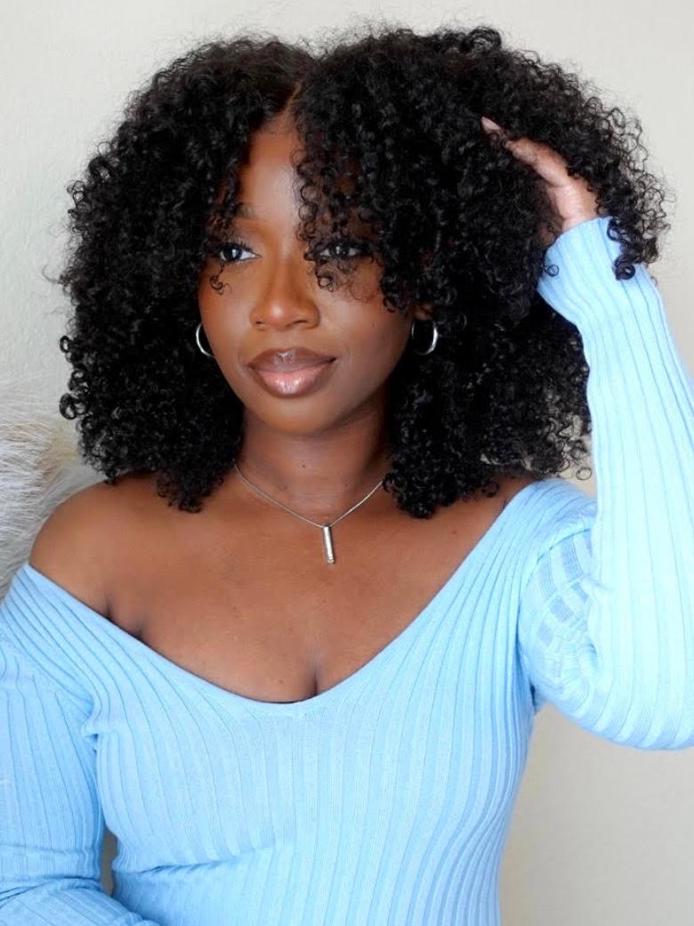 [22"=$99] Hot Lace Part Wig Breathable Kinky Curly Wigs Natural Hairline