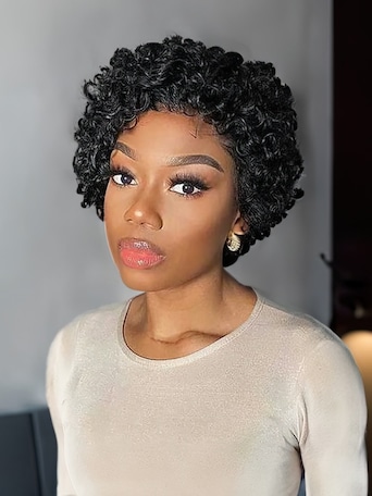 UNice Pixie Cut Afro Beginner Friendly Glueless Black Human Hair Wig