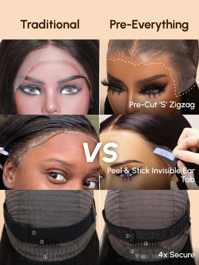 13x4 Ear To Ear Pre-cut Lace Pre-Everything Lace Front Straight Wig Pre-Everything Wig