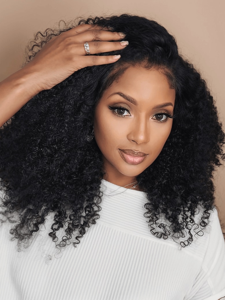 Curly lace wigs with baby hair best sale