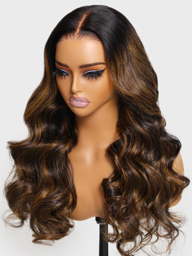 Bye Bye Knots Wig 7x5 Glueless Lace Balayage Highlight Body Wave Wig