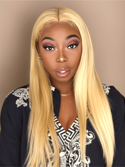 UNice Hair 3 Bundles 613 Blonde Straight Human Hair Weaves With 4x4 Lace Closure