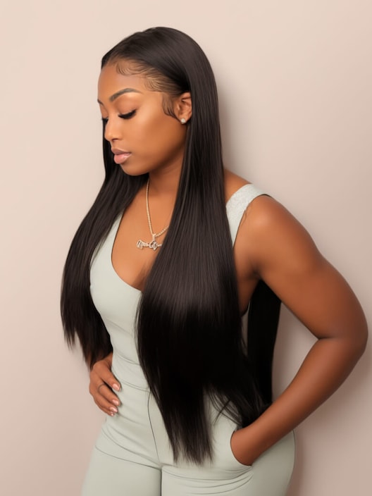 40 Inch Glueless 5x5 Undetectable HD Lace Closure Wig Straight High Density