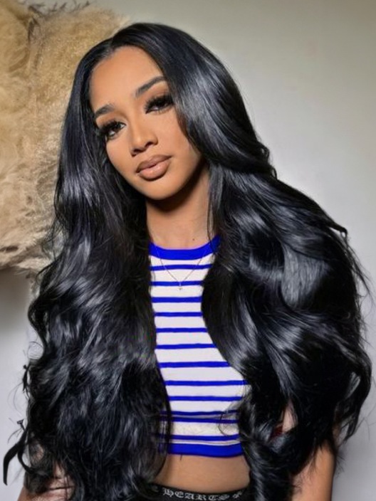 [200% Density from18"] 6x4.5 Lace Pre Cut Lace Body Wave Black Quick & Easy Glueless Wig With Breathable Cap