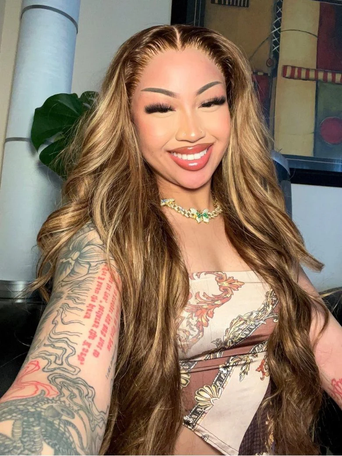 7x5 Bye Bye Knots Wig Glueless Lace Honey Blonde Body Wave Wig With Bleached Clean Knots 150% Density