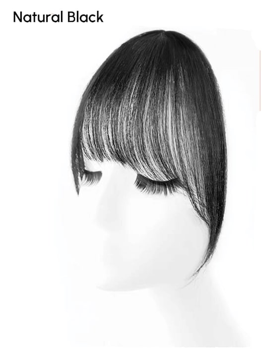 UNice Hand-Made Dark Brown Straight Clip In Bangs With Temples